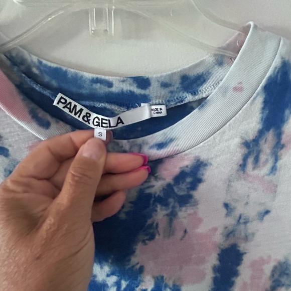 PAM & GELA • Blue & Pink Tie Dye Scrunched Dress • S • - Picture 6 of 6
